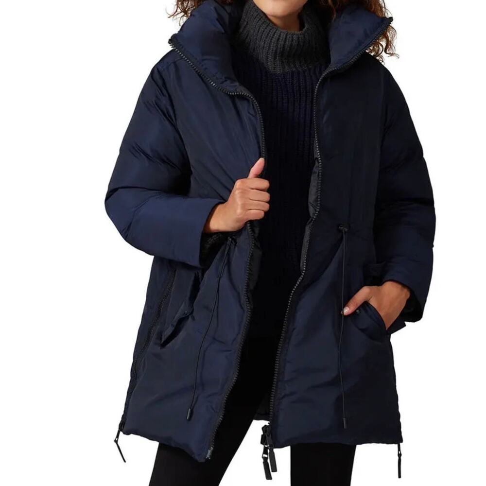 Club Monaco Leander Coat Large Women Blue Jacket Puffer Trapeze Oversized Winter